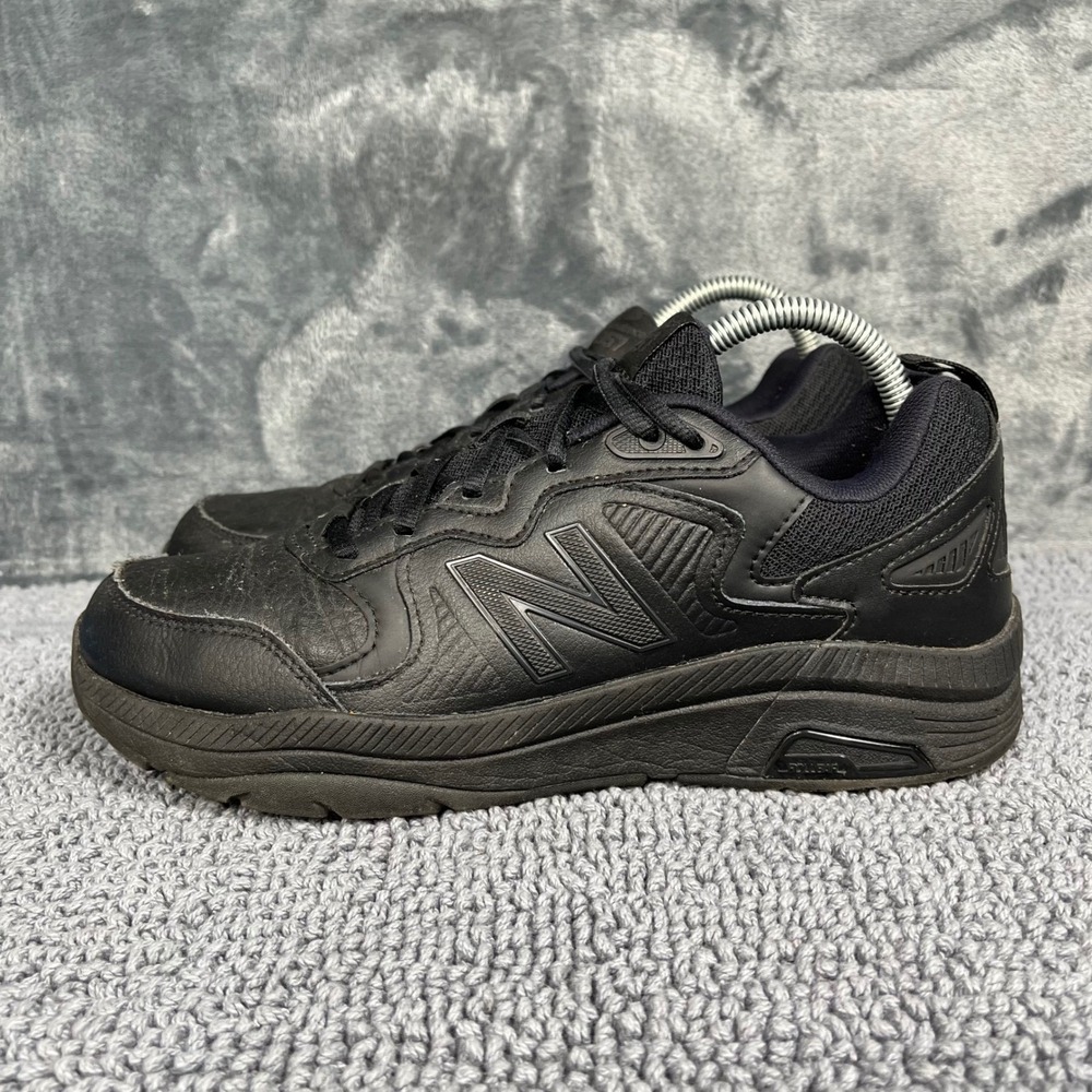 New Balance 857 V3 Womens Black Leather Slip Resistant Training Shoes WX857AB3